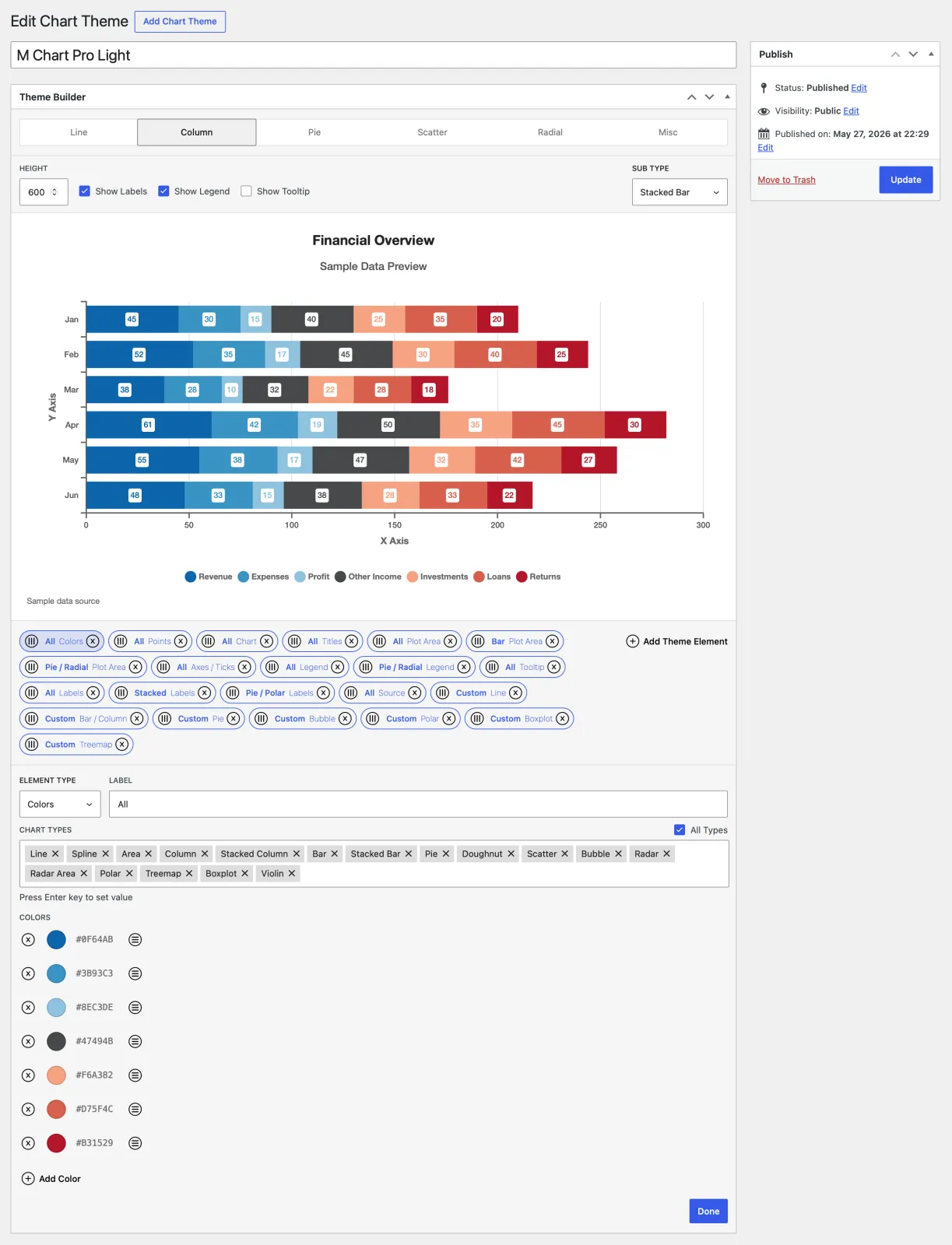 M Chart Pro Theme Builder